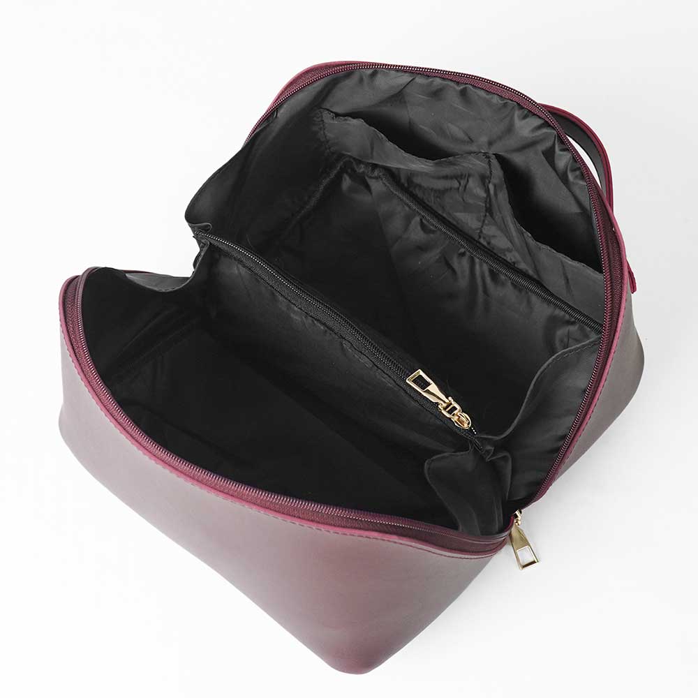 Large Capacity Travel Cosmetic Bag Maroon
