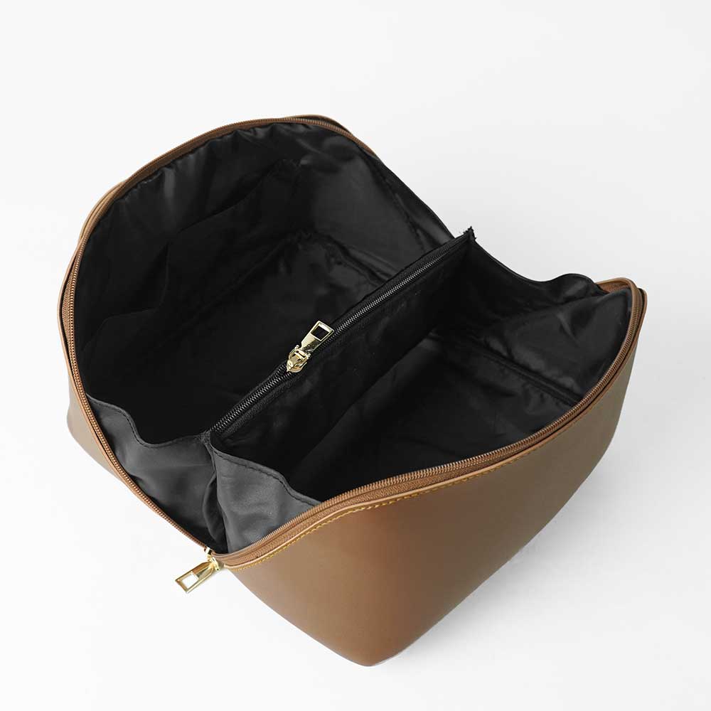 Large Capacity Travel Cosmetic Bag Brown